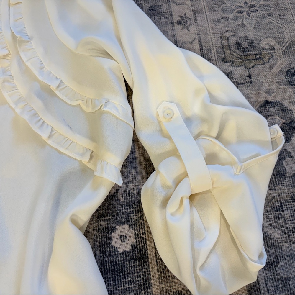 Daniel Rainn Ivory Ruffle Blouse - Picture 3 of 8